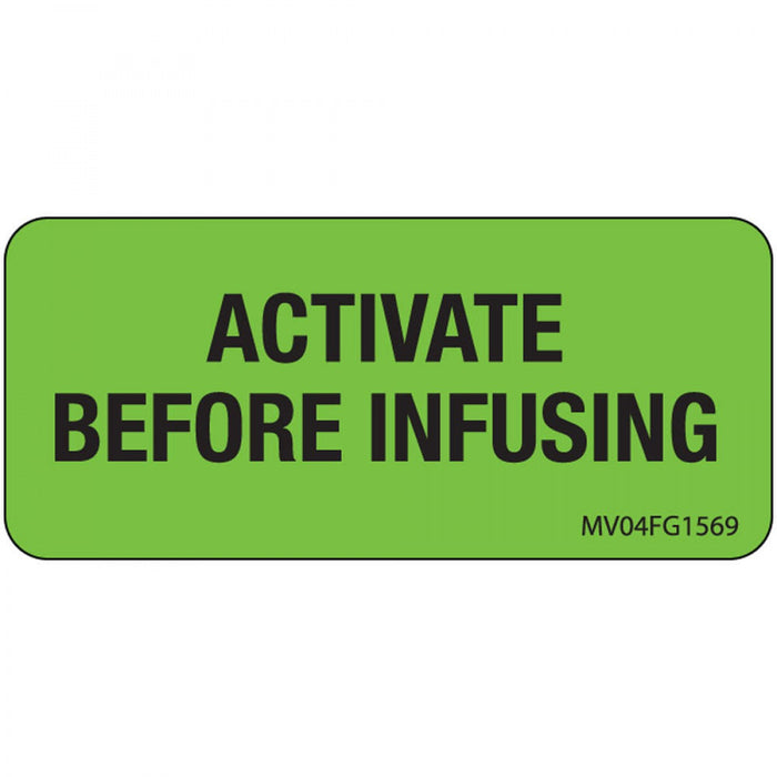 Label Paper Removable Activate Before 1" Core 2 1/4" X 1 Fl. Green 420 Per Roll