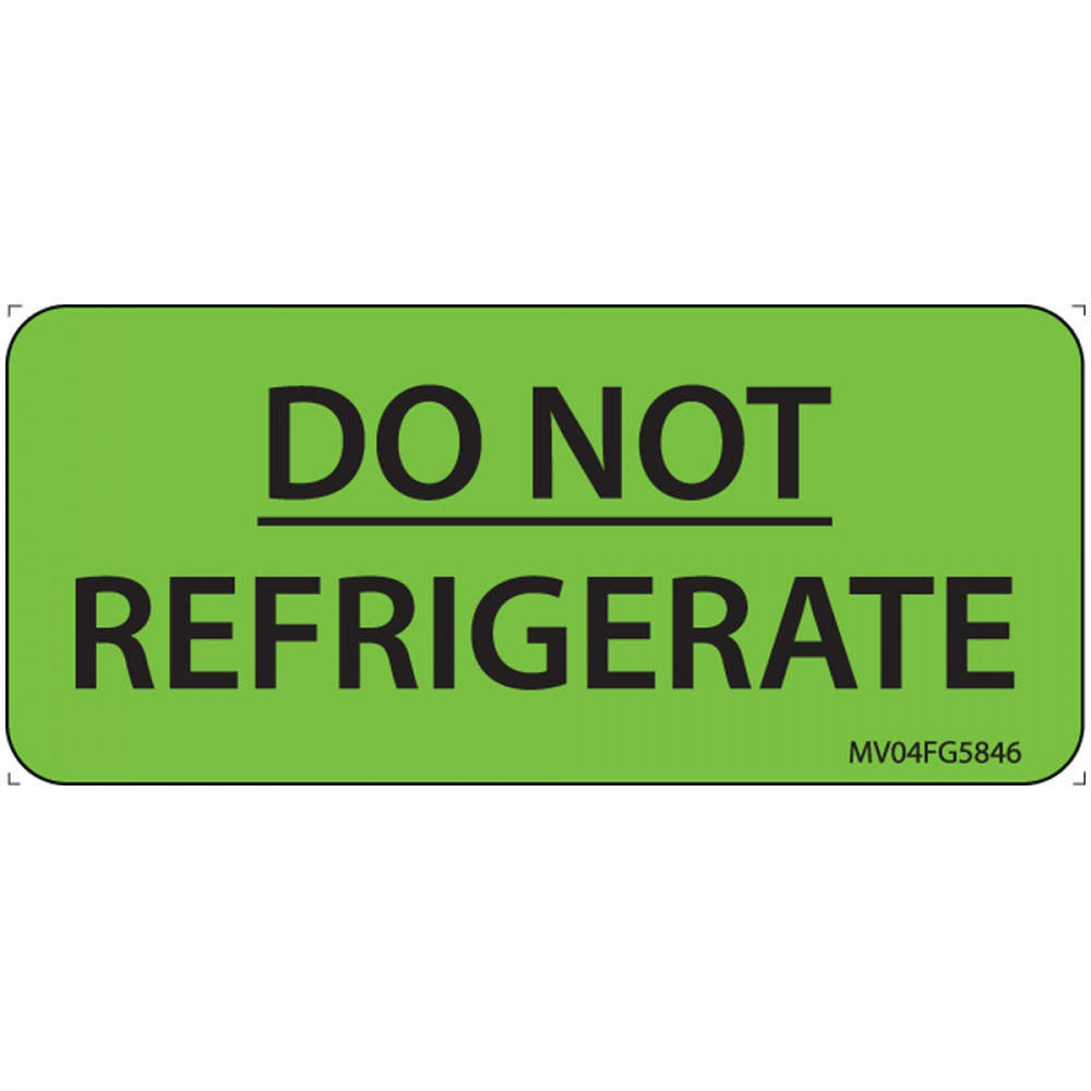Label Paper Removable Do Not Refrigerate 1" Core 2 1/4" X 1 Fl. Green 420 Per Roll