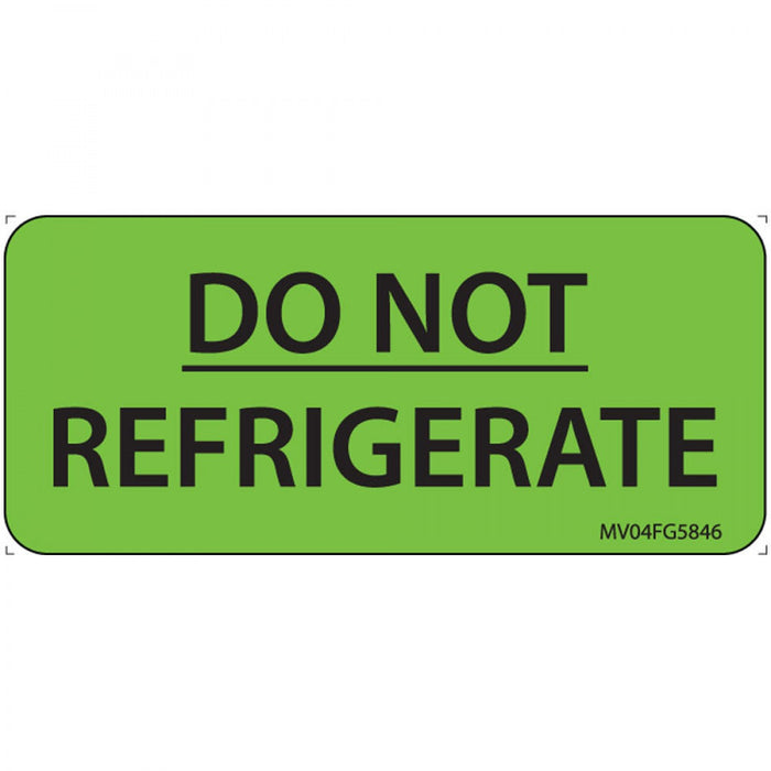 Label Paper Removable Do Not Refrigerate 1" Core 2 1/4" X 1 Fl. Green 420 Per Roll