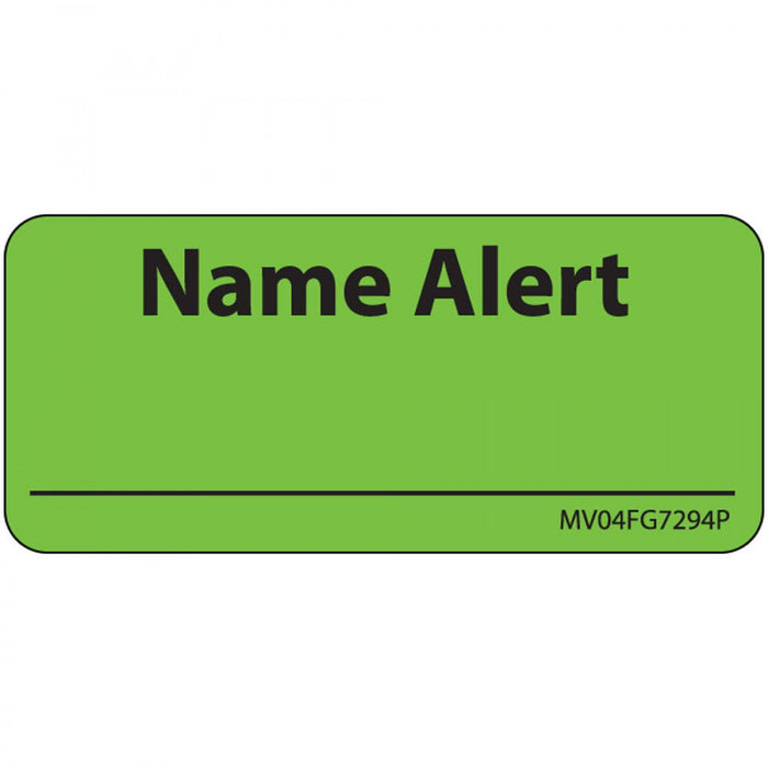 Label Paper Removable Name Alert 1" Core 2 1/4" X 1 Fl. Green 420 Per Roll