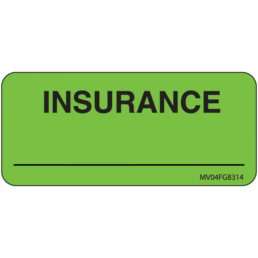Label Paper Removable Insurance 1" Core 2 1/4" X 1 Fl. Green 420 Per Roll