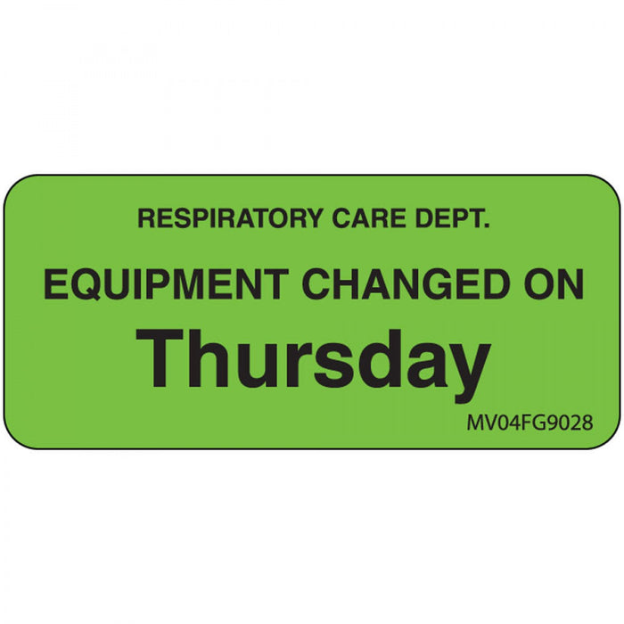 Label Paper Removable Respiratory Care 1" Core 2 1/4" X 1 Fl. Green 420 Per Roll