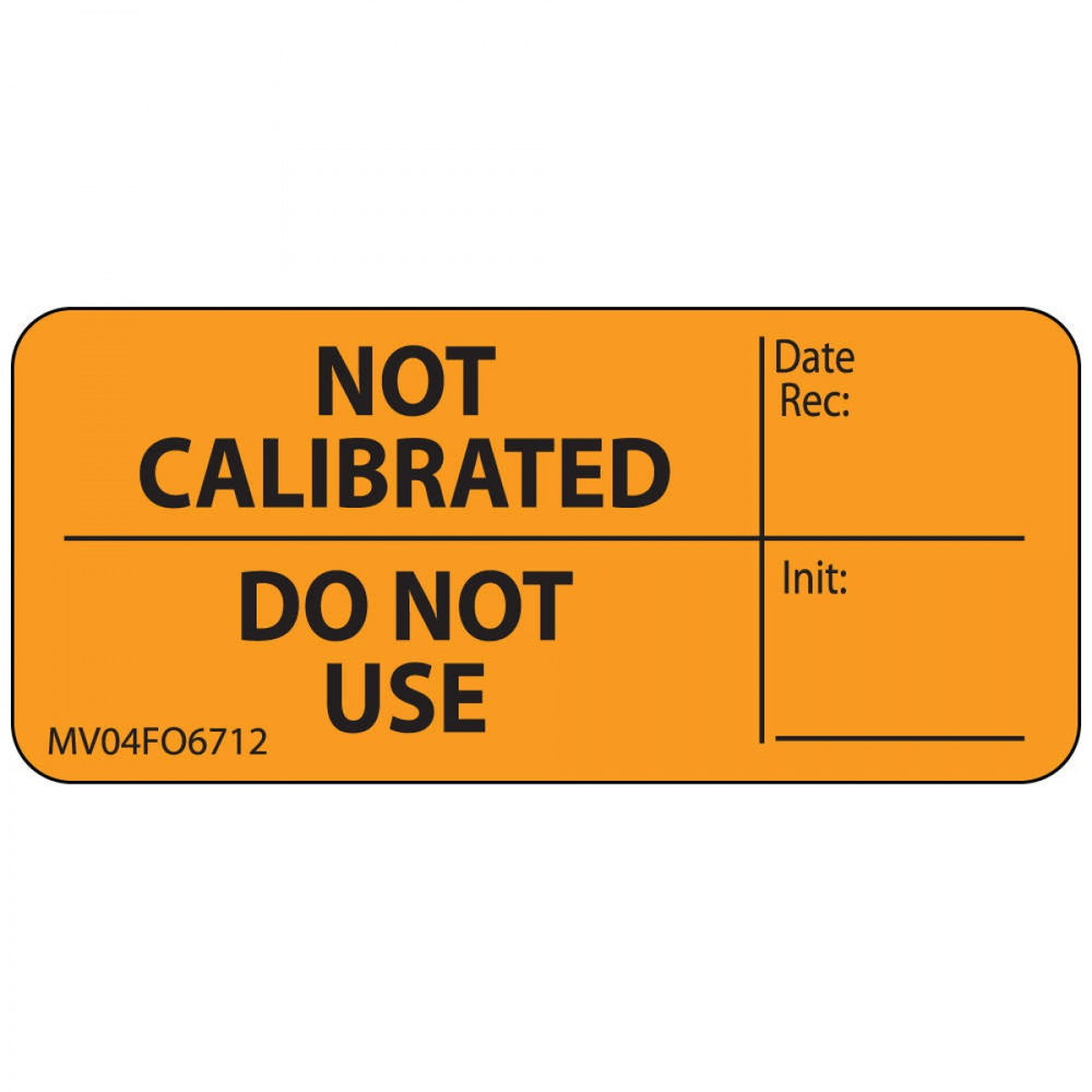 Label Paper Removable Not Date Rec: 1" Core 2 1/4" X 1 Fl. Orange 420 Per Roll