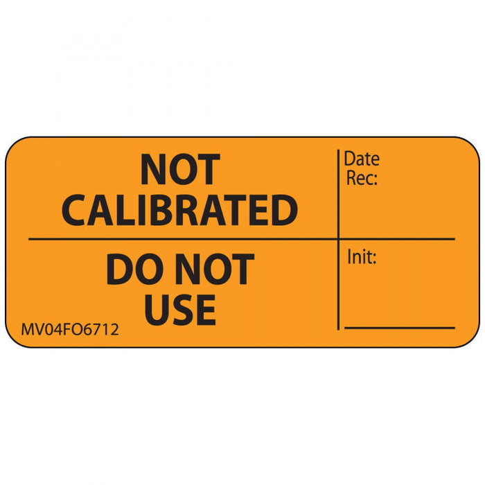 Label Paper Removable Not Date Rec: 1" Core 2 1/4" X 1 Fl. Orange 420 Per Roll