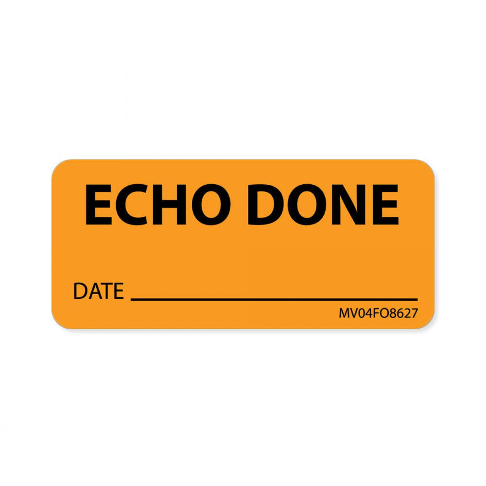 Label Paper Removable Echo Done 1" Core 2 1/4" X 1 Fl. Orange 420 Per Roll