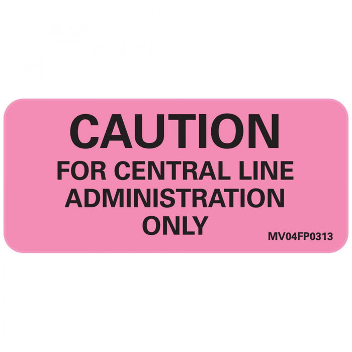 Label Paper Removable Caution For Central 1" Core 2 1/4" X 1 Fl. Pink 420 Per Roll