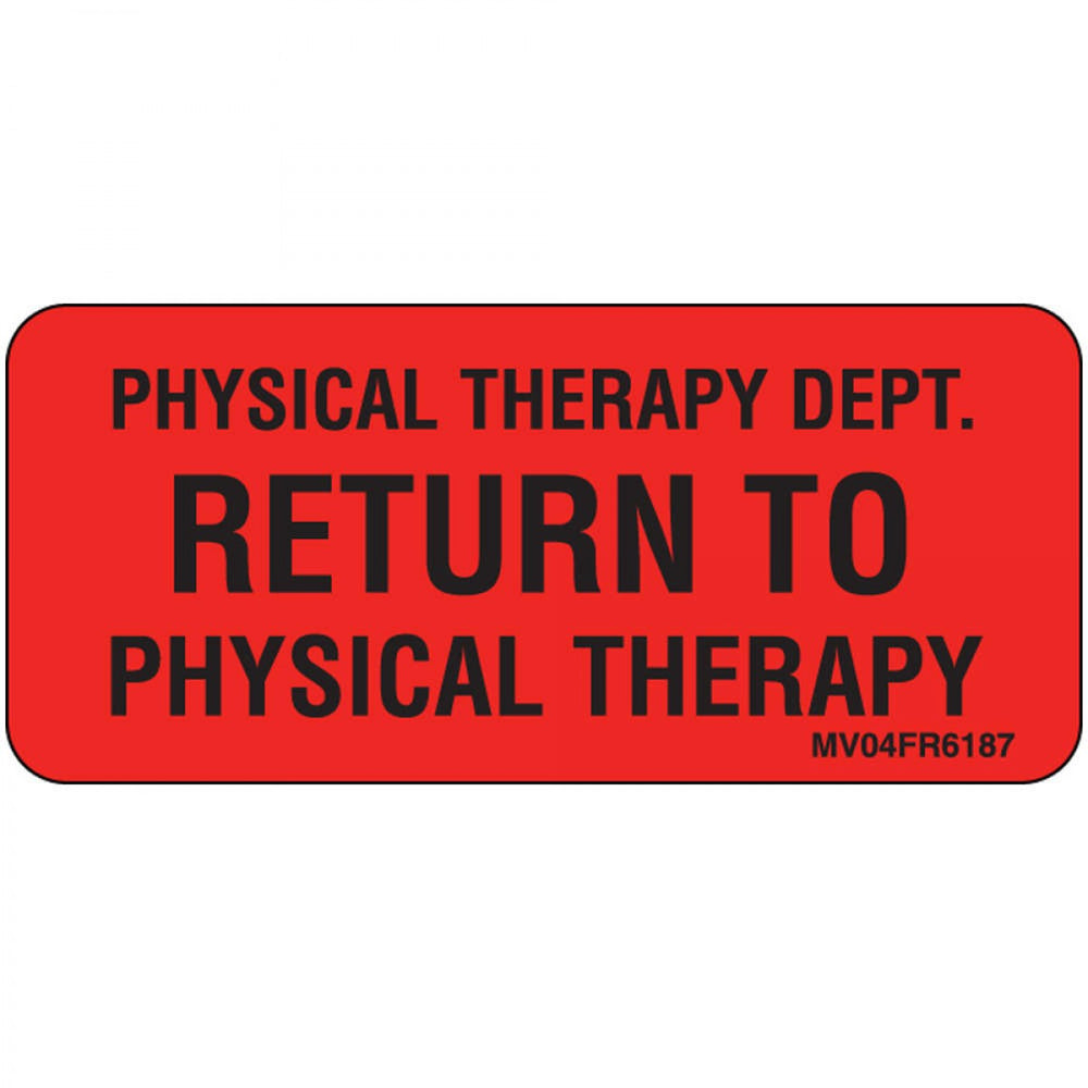 Label Paper Permanent Physical Therapy 1" Core 2 1/4" X 1 Fl. Red 420 Per Roll