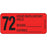 Label Paper Permanent 72 / Hour 1" Core 2 1/4" X 1 Fl. Red 420 Per Roll