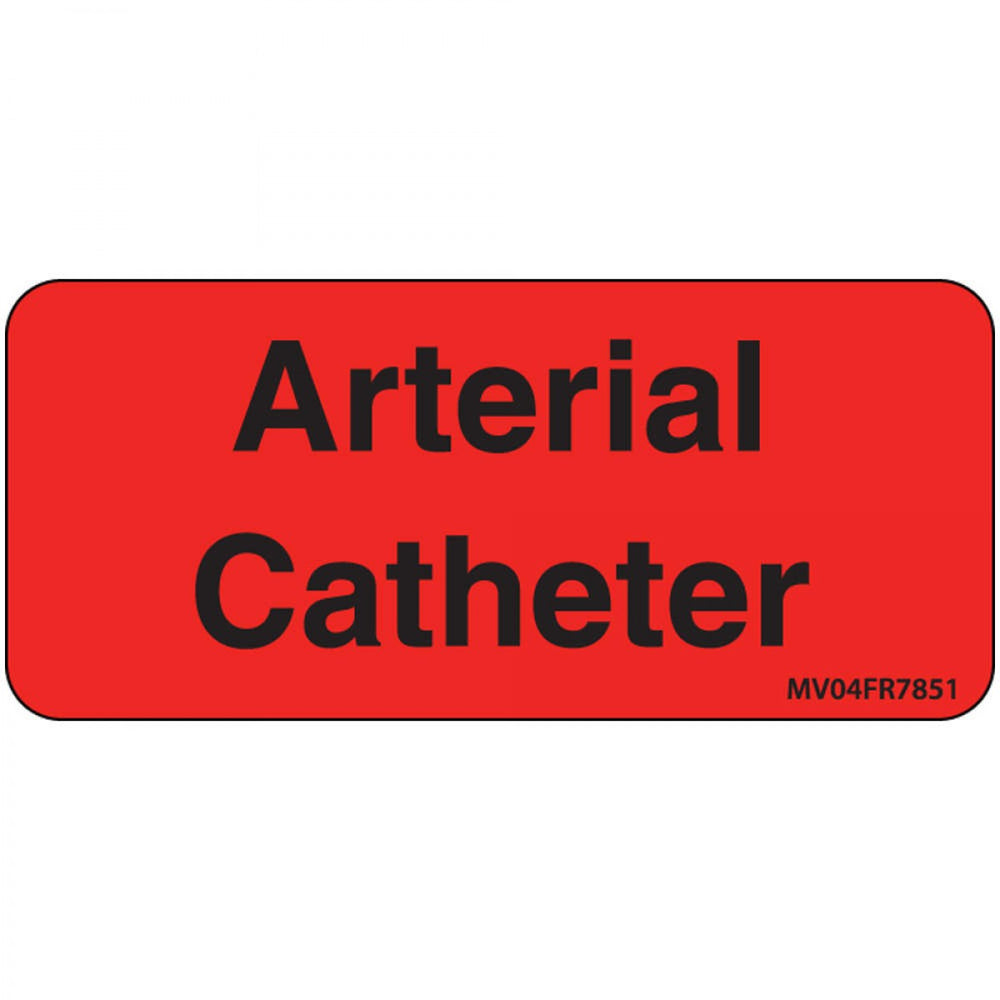 Label Paper Permanent Arterial Catheter 1" Core 2 1/4" X 1 Fl. Red 420 Per Roll