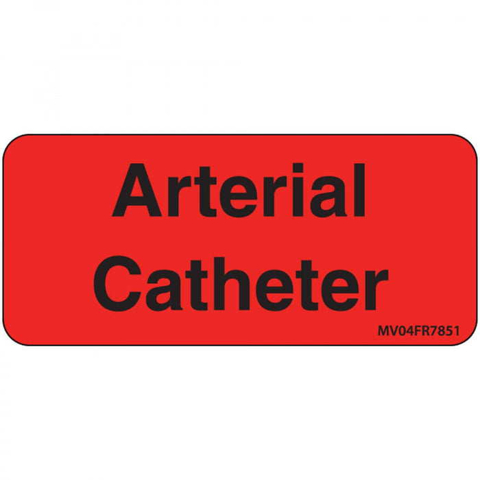 Label Paper Permanent Arterial Catheter 1" Core 2 1/4" X 1 Fl. Red 420 Per Roll