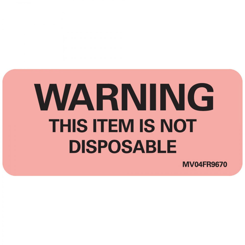 Label Paper Permanent Warning This Item 1" Core 2 1/4" X 1 Fl. Red 420 Per Roll