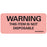 Label Paper Permanent Warning This Item 1" Core 2 1/4" X 1 Fl. Red 420 Per Roll