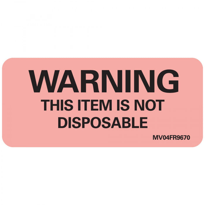 Label Paper Permanent Warning This Item 1" Core 2 1/4" X 1 Fl. Red 420 Per Roll