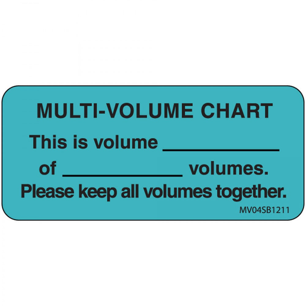 Label Paper Removable Multi-Volume Chart 1" Core 2 1/4" X 1 Blue 420 Per Roll