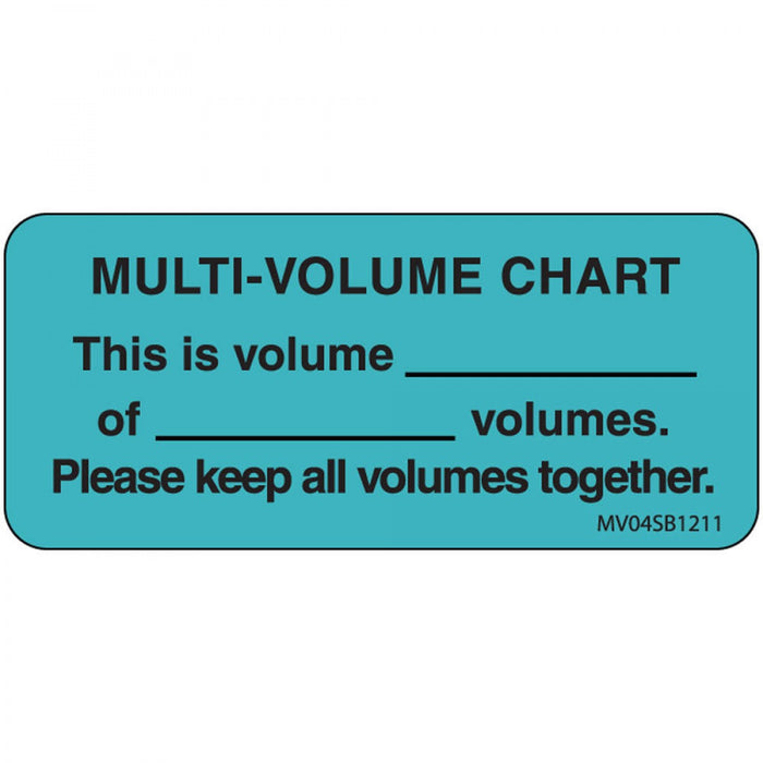 Label Paper Removable Multi-Volume Chart 1" Core 2 1/4" X 1 Blue 420 Per Roll