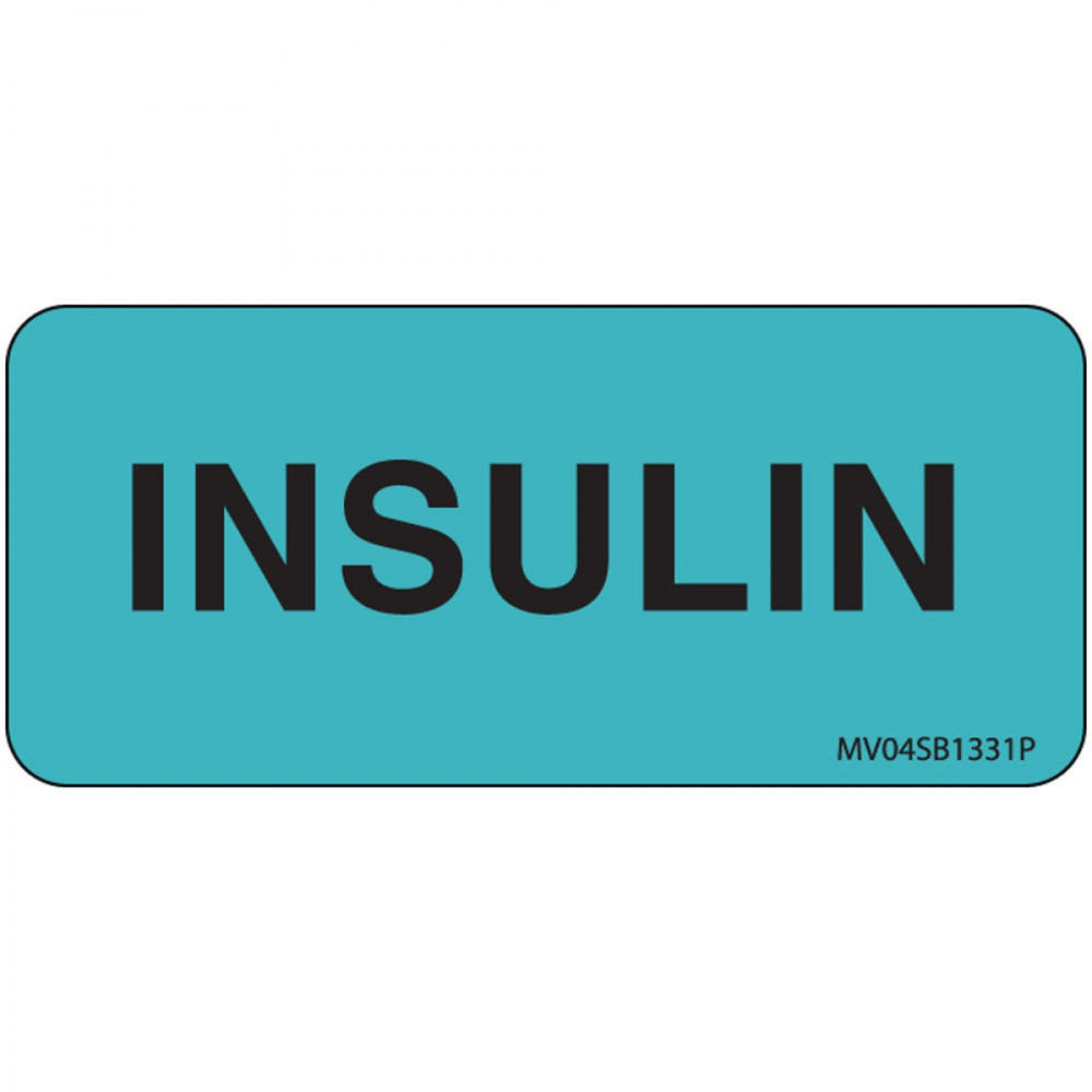 Label Paper Permanent Insulin 1" Core 2 1/4" X 1 Blue 420 Per Roll