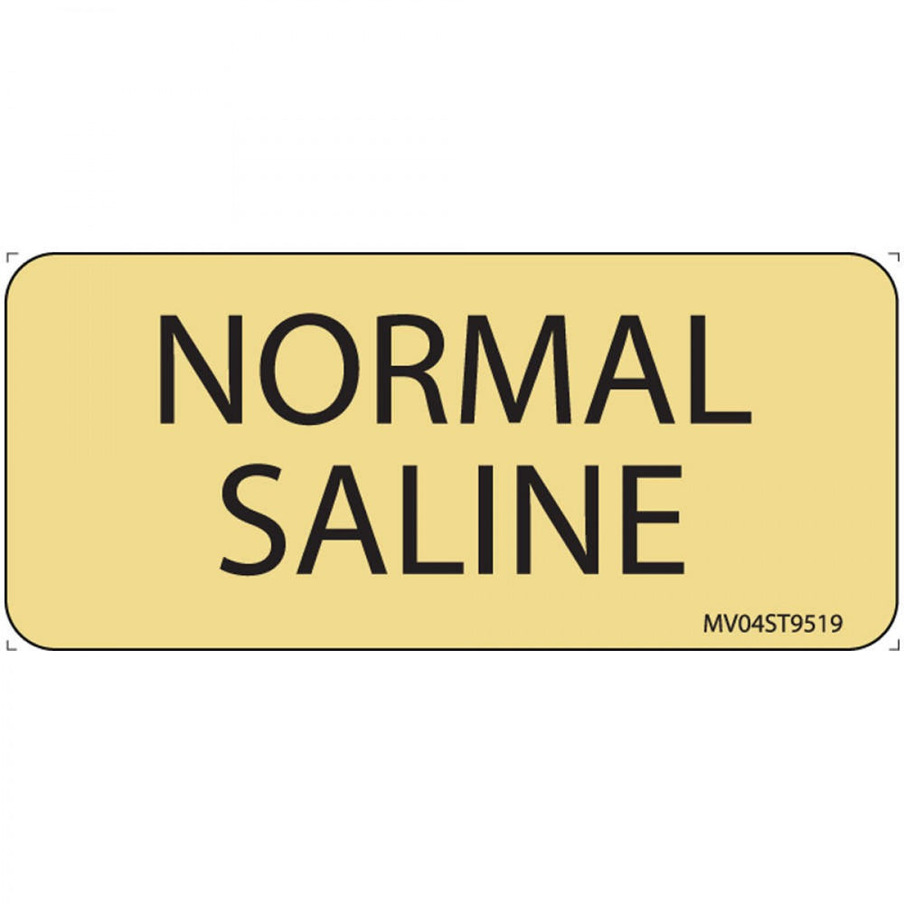 Label Paper Removable Normal Saline 1" Core 2 1/4" X 1 Tan 420 Per Roll