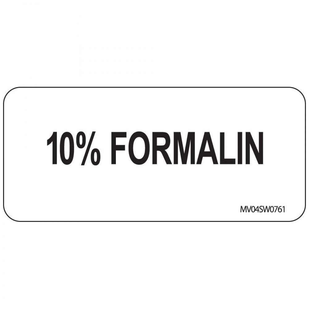 Label Paper Removable 10% Formalin 1 Core 2 1/4" X 1 White 420 Per Roll