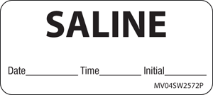 Label Paper Permanent Saline Date Time 1" Core 2 1/4" X 1 White 420 Per Roll