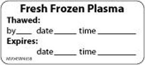 Label Paper Removable Fresh Frozen Plasma 1" Core 2 1/4" X 1 White 420 Per Roll