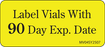 Label Paper Permanent Label Vials With 1" Core 2 1/4" X 1 Yellow 420 Per Roll