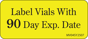 Label Paper Permanent Label Vials With 1" Core 2 1/4" X 1 Yellow 420 Per Roll