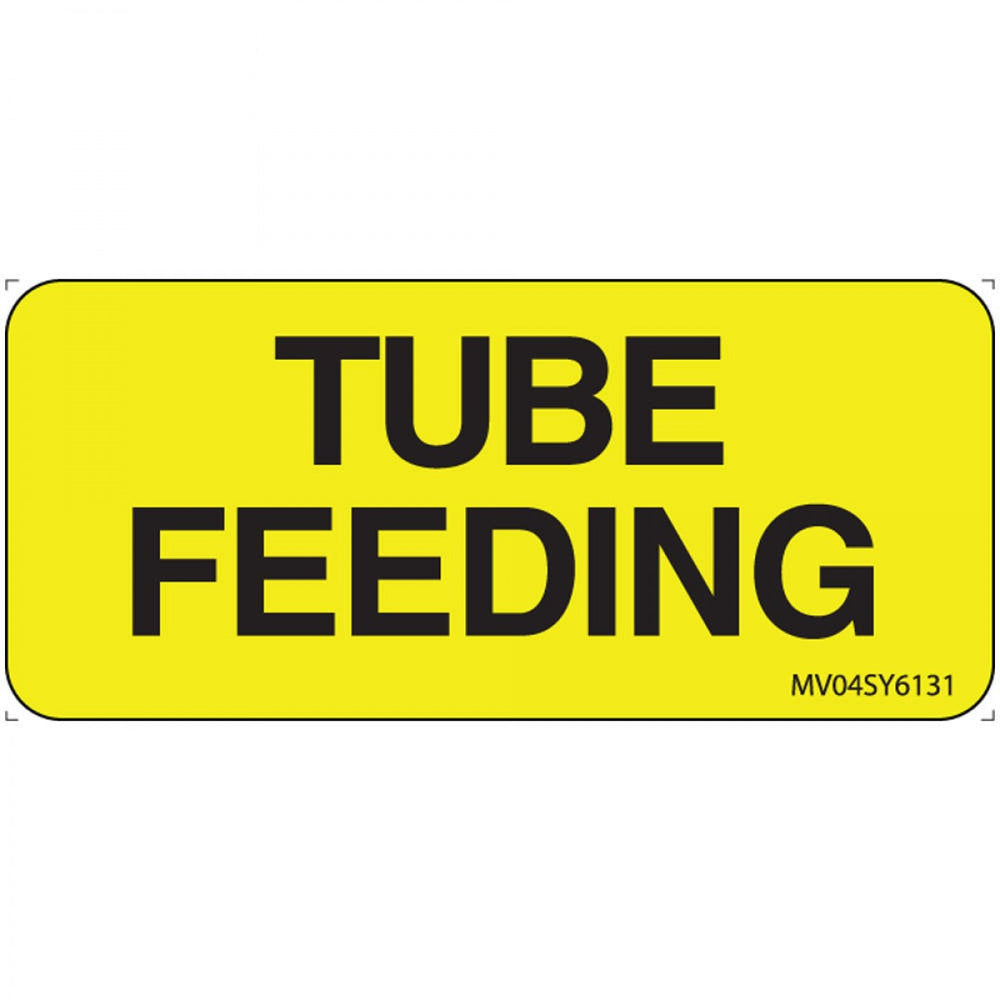 Label Paper Permanent Tube Feeding 1" Core 2 1/4" X 1 Yellow 420 Per Roll