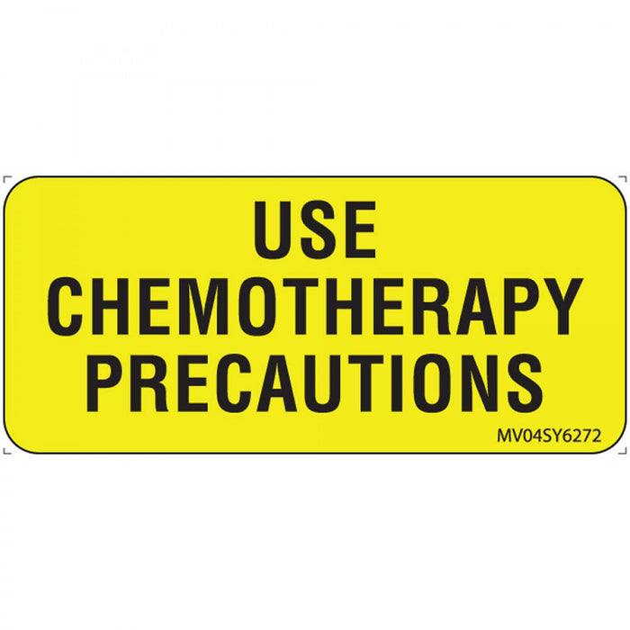 Label Paper Permanent Use Chemotherapy 1" Core 2 1/4" X 1 Yellow 420 Per Roll
