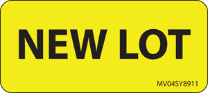 Label Paper Permanent New Lot 1" Core 2 1/4" X 1 Yellow 420 Per Roll