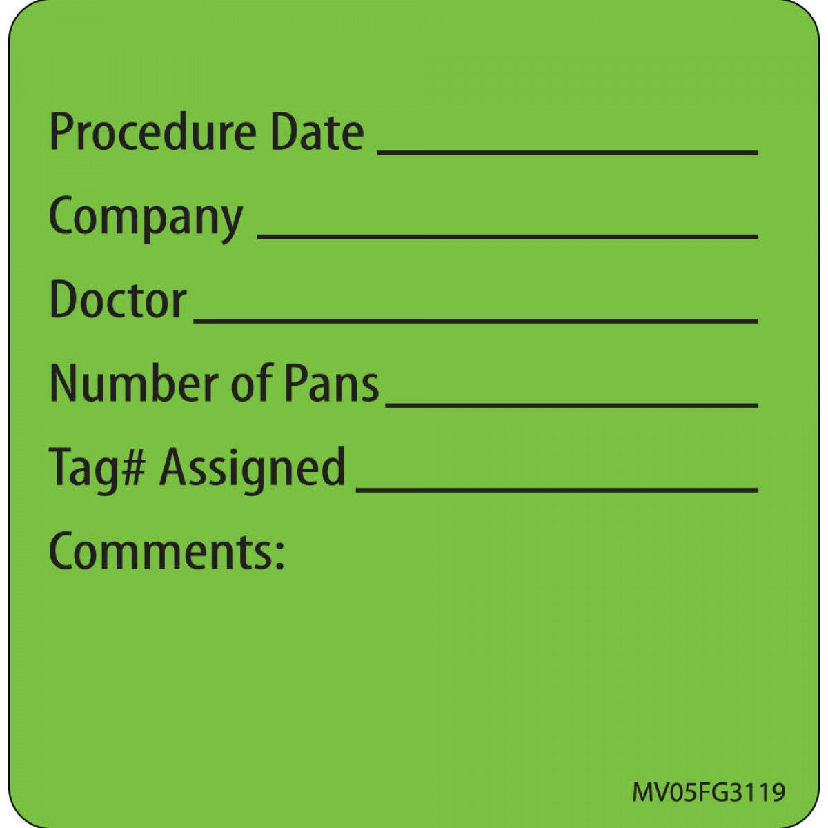 Label Paper Removable Procedure Date 1
