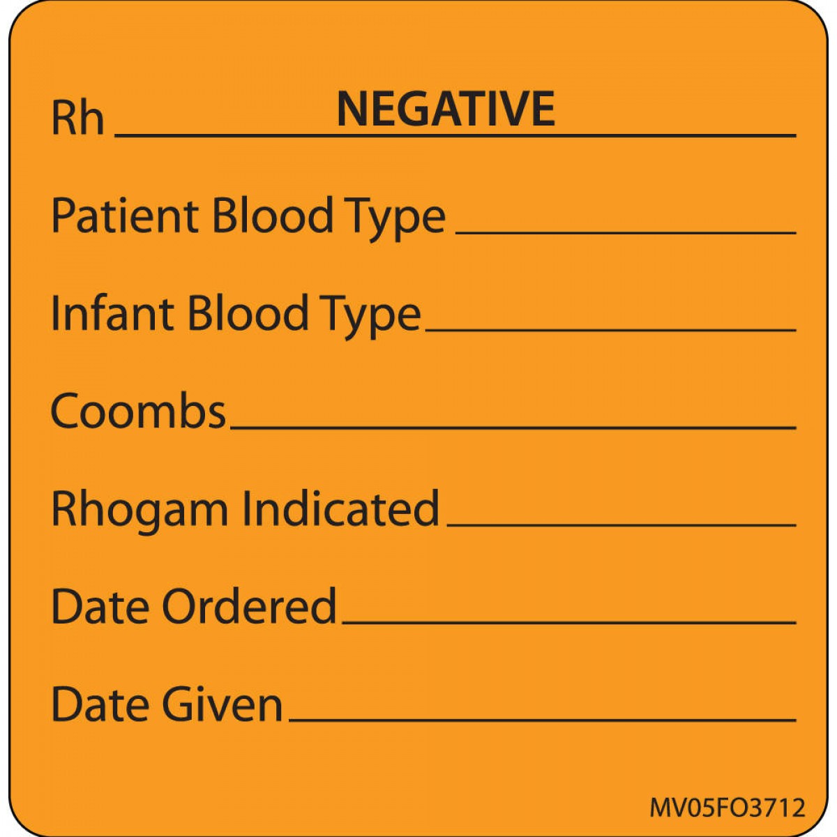 Label Paper Removable Rh Negative 1