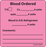 Label Paper Permanent Blood Ordered T/S 1" Core 2 7/16" X 2 1/2" Fl. Pink 400 Per Roll