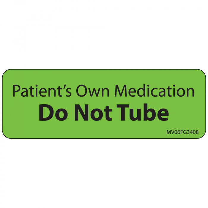 Label Paper Removable Patients Own 1" Core 2 15/16" X 1 Fl. Green 333 Per Roll