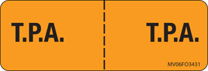 Label Paper Removable T.P.A. : T.P.A. 1" Core 2 15/16" X 1 Fl. Orange 333 Per Roll