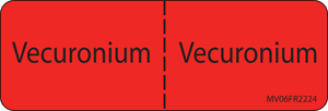 Label Paper Permanent Vecuronium : 1" Core 2 15/16" X 1 Fl. Red 333 Per Roll