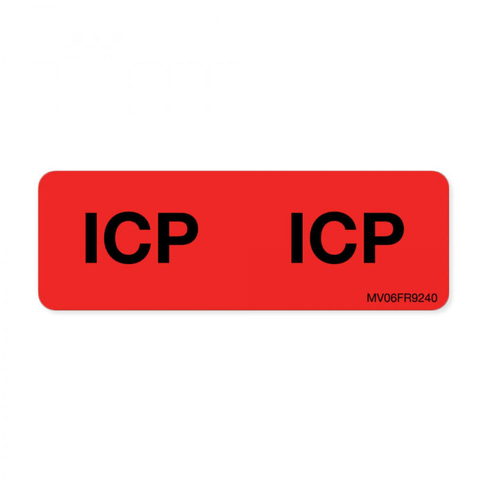 Label Paper Permanent Icp : Icp 1" Core 2 15/16" X 1 Fl. Red 333 Per Roll