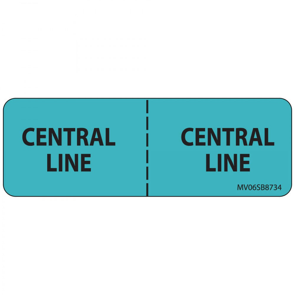 Label Paper Removable Central Line : 1" Core 2 15/16" X 1 Blue 333 Per Roll