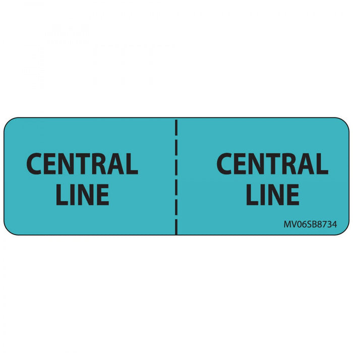 Label Paper Removable Central Line : 1" Core 2 15/16" X 1 Blue 333 Per Roll