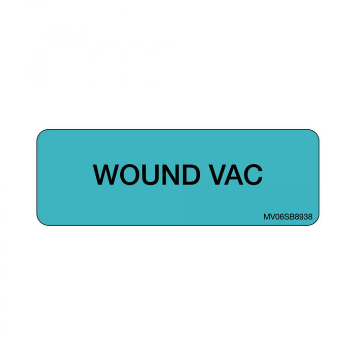 Label Paper Removable Wound Vac 1" Core 2 15/16" X 1 Blue 333 Per Roll