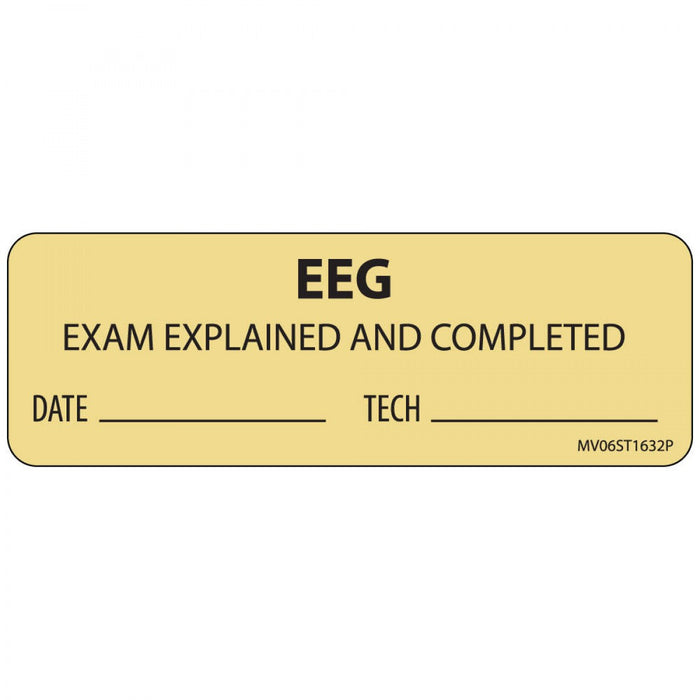 Label Paper Permanent Eeg Exam Explained 1" Core 2 15/16" X 1 Tan 333 Per Roll
