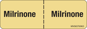 Label Paper Removable Milrinone : 1" Core 2 15/16" X 1 Tan 333 Per Roll