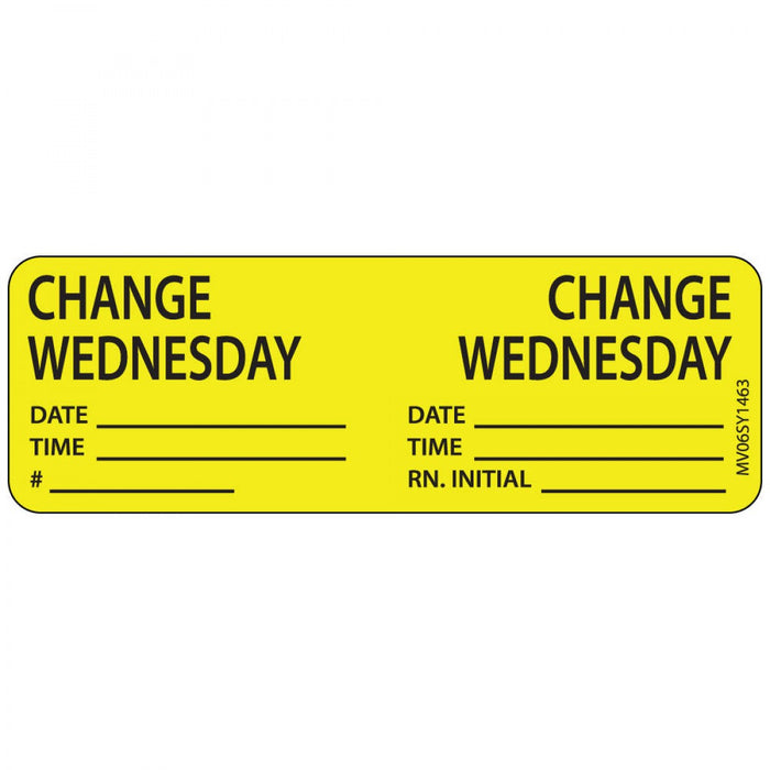 Label Paper Permanent Change Change 1" Core 2 15/16" X 1 Yellow 333 Per Roll