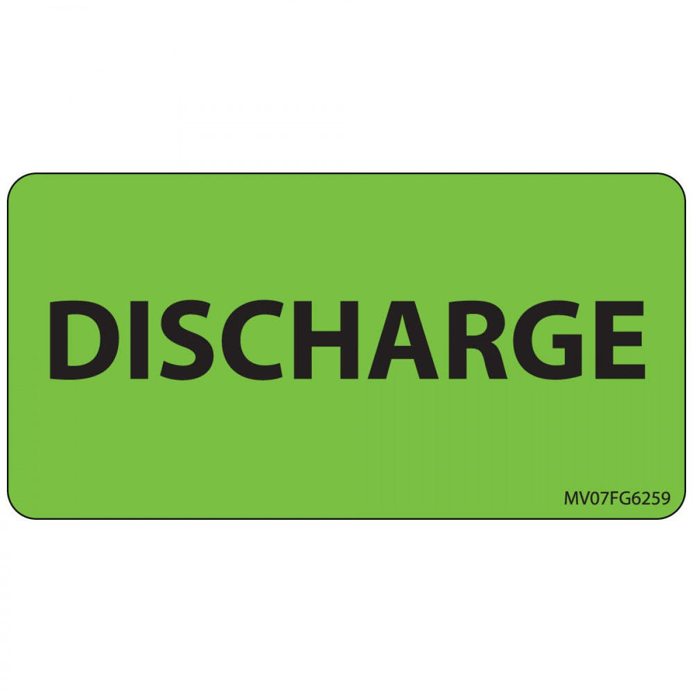 Label Paper Removable Discharge 1" Core 2 15/16" X 1 1/2" Fl. Green 333 Per Roll