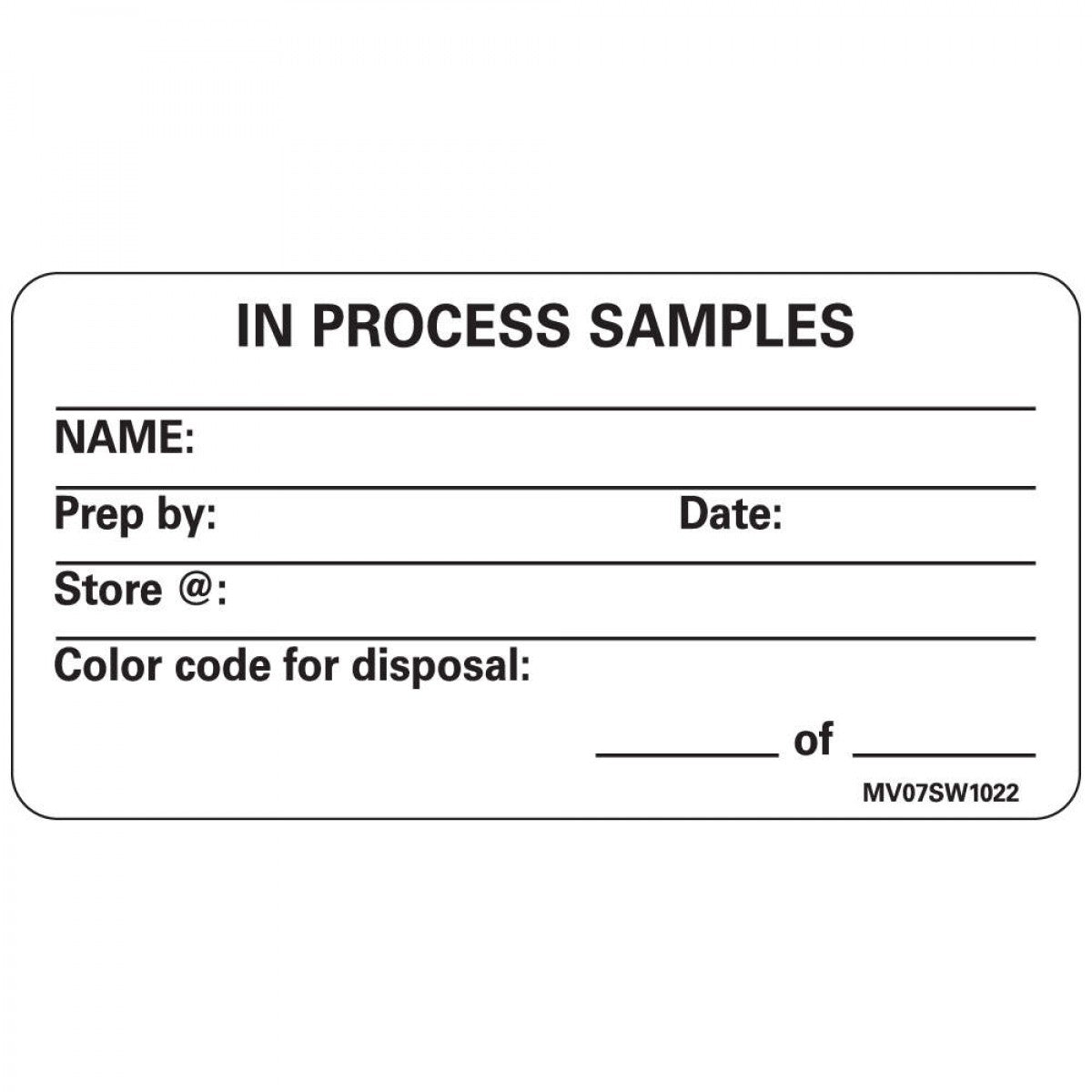 Lab Communication Label (Paper, Removable) In Process Samples 2 15/16 ...