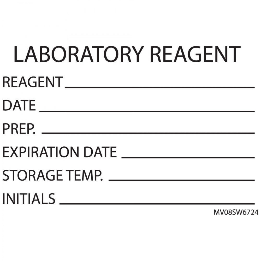 Label Paper Removable Laboratory Reagent 1" Core 2" 15/16" X 2 White 333 Per Roll