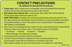 Label Paper Removable Contact Precautions 1" Core 4" X 2 5/8" Fl. Chartreuse 375 Per Roll