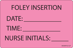 Label Paper Permanent Foley Insertion 1" Core 4" X 2 5/8" Fl. Pink 375 Per Roll