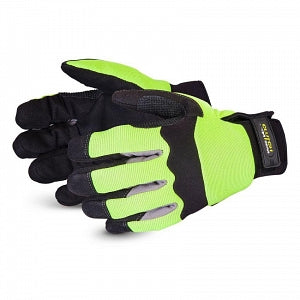 Superior Glove Works Ltd Clutch Gear Hi-Viz Puncture-Resistant Mechanics Gloves - Clutch Gear Mechanics Hi-Viz Cut Level A5 Full Punkban Coverage Industrial Gloves, Size L - 145563