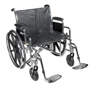 Drive Devilbiss Healthcare Bariatric Sentra EC HD Wheelchair - WHEELCHAIR, 24", SENTRA, DETACH ARM - STD24ECDDA-SF