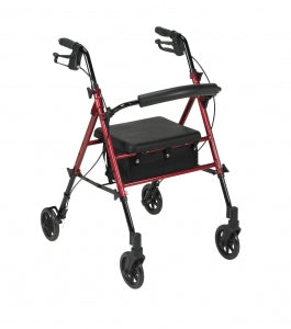 Drive / Devilbiss Rollator Walkers - Rollator, Adjustable, 6" Wheels, Red - RTL10261RD